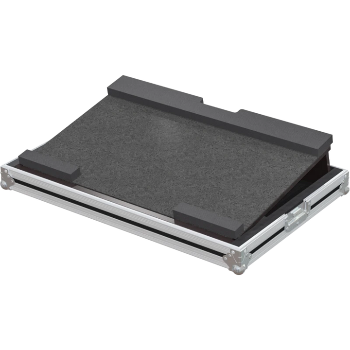 Empty interior of the flight case for Numark Mixstream Pro showing precision CNC-cut foam for screen and jog wheel protection