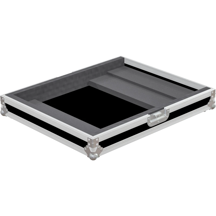 Empty interior of the flight case for Pioneer DJM-A9 showing precision CNC-cut foam for knob and screen protection