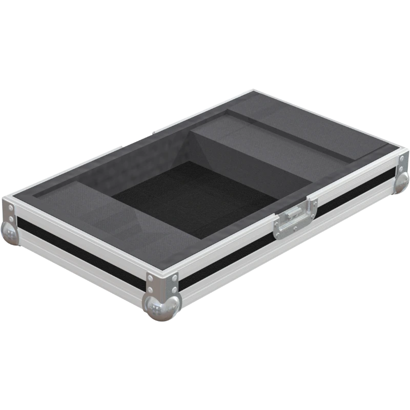 Empty interior of the flight case for Pioneer DJM-S11 showing precision CNC-cut foam for touchscreen and fader protection