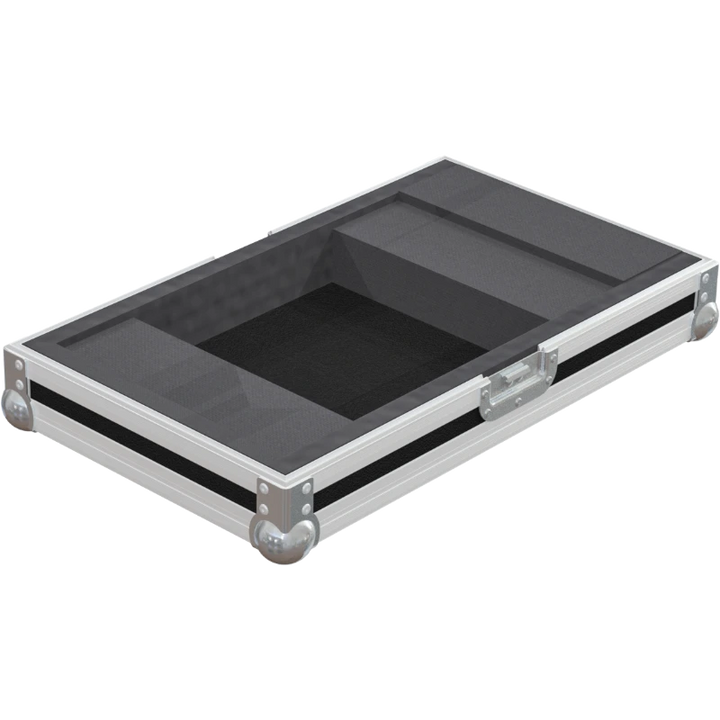 Empty interior of the flight case for Pioneer DJM-S11 showing precision CNC-cut foam for touchscreen and fader protection