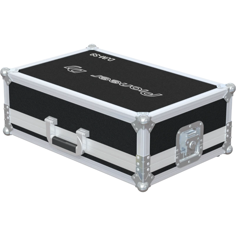 Rear view of the road case for Pioneer DJM-S9 showing heavy-duty hardware and 7mm birch plywood construction