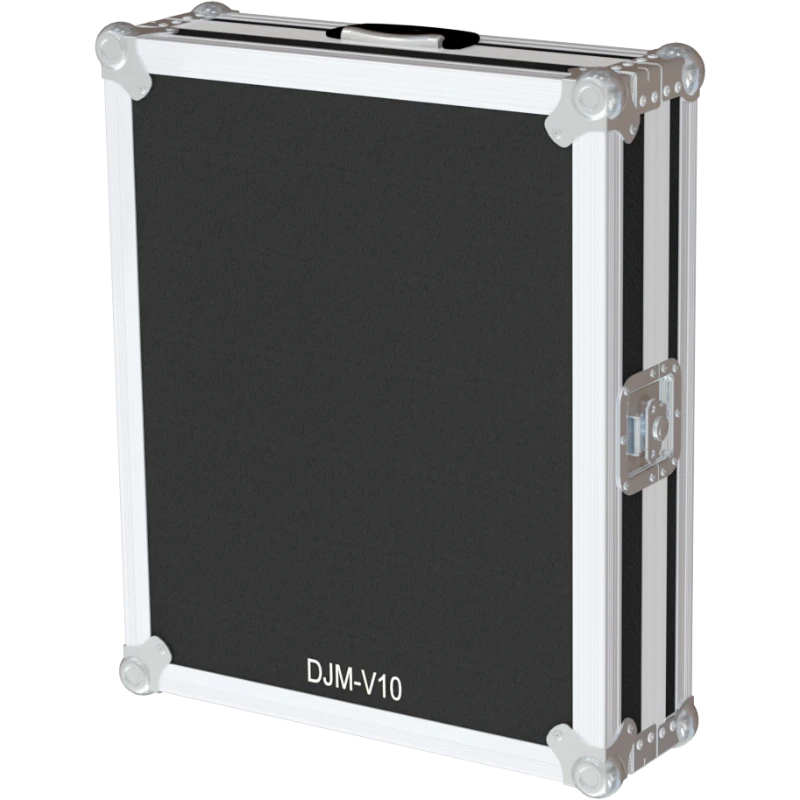 Rear view of the road case for Pioneer DJM-V10 showing heavy-duty hardware and 9mm birch plywood construction