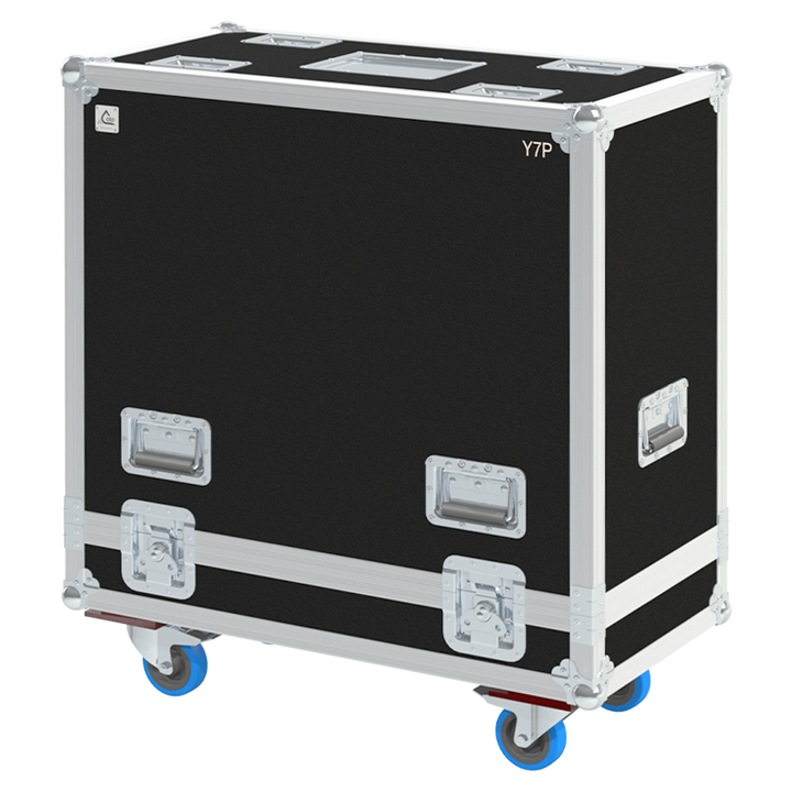 Front view of the professional twin touring flight case for 2x d&b audiotechnik Y7P speakers by ALP Flight Cases