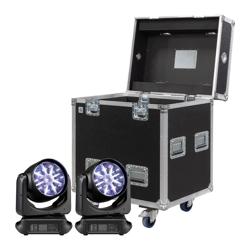 Professional flight case for 2x ETC GigaPix displayed in a modular touring truck-pack configuration