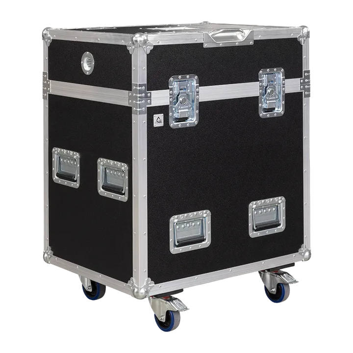 Front view of the professional twin touring flight case for 2x ETC Lonestar moving heads by ALP Flight Cases