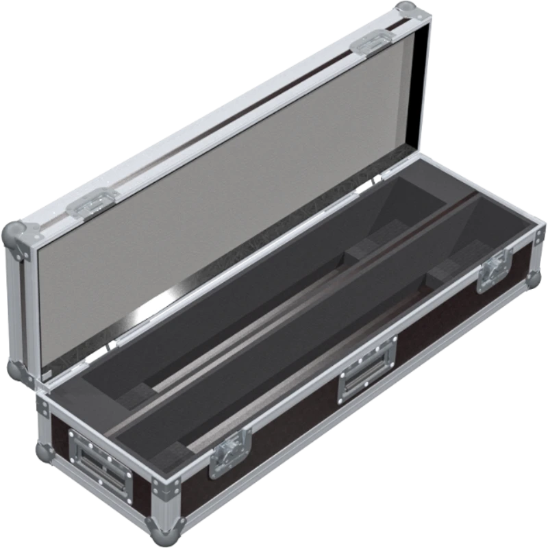 Empty interior of the twin flight case for 2x LD Systems MAUI 44 showing precision CNC-cut foam for high-density audio protection