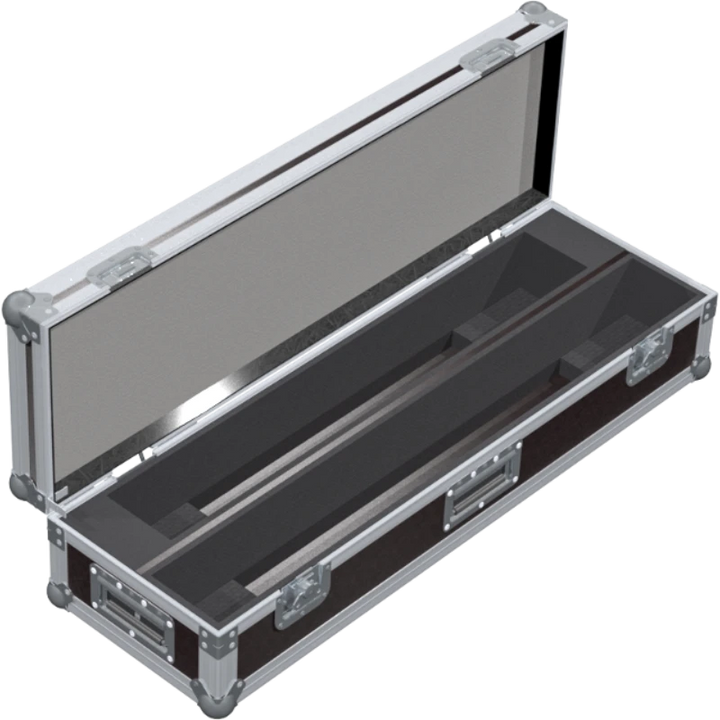 Empty interior of the twin flight case for 2x LD Systems MAUI 44 showing precision CNC-cut foam for high-density audio protection