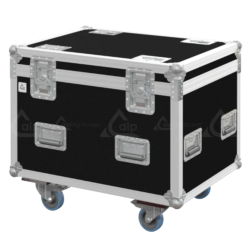 Front view of the professional flight case for 4x Chauvet Color Strike M by ALP Flight Cases