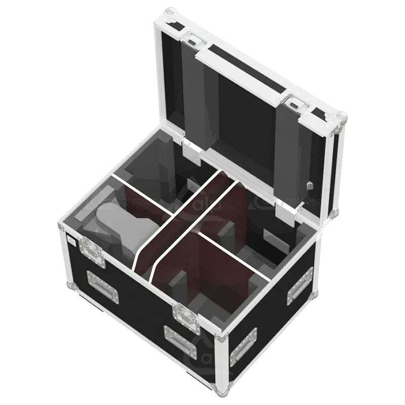 Empty interior of the 4x Color Strike M case highlighting the 10mm dividers and accessory space