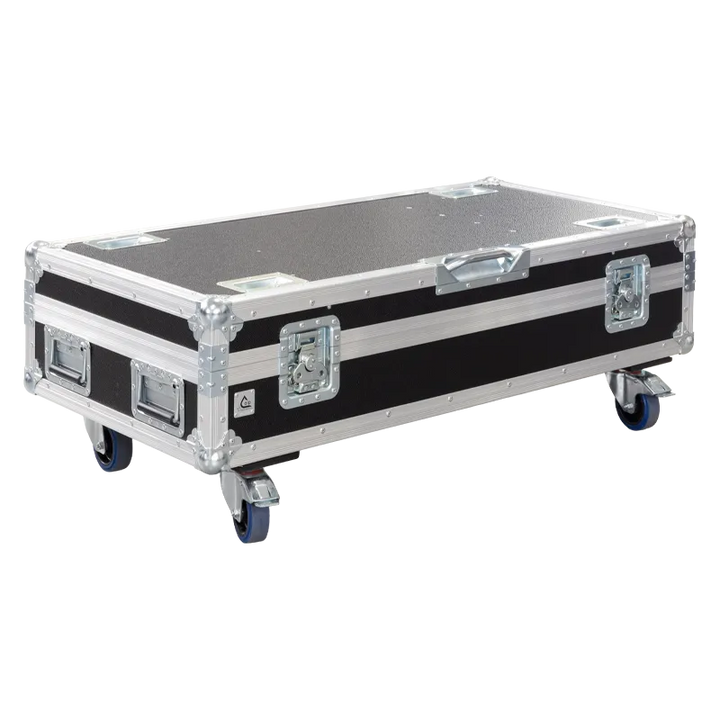 Front view of the professional quad touring flight case for 4x K&M 26735 speaker stands by ALP Flight Cases