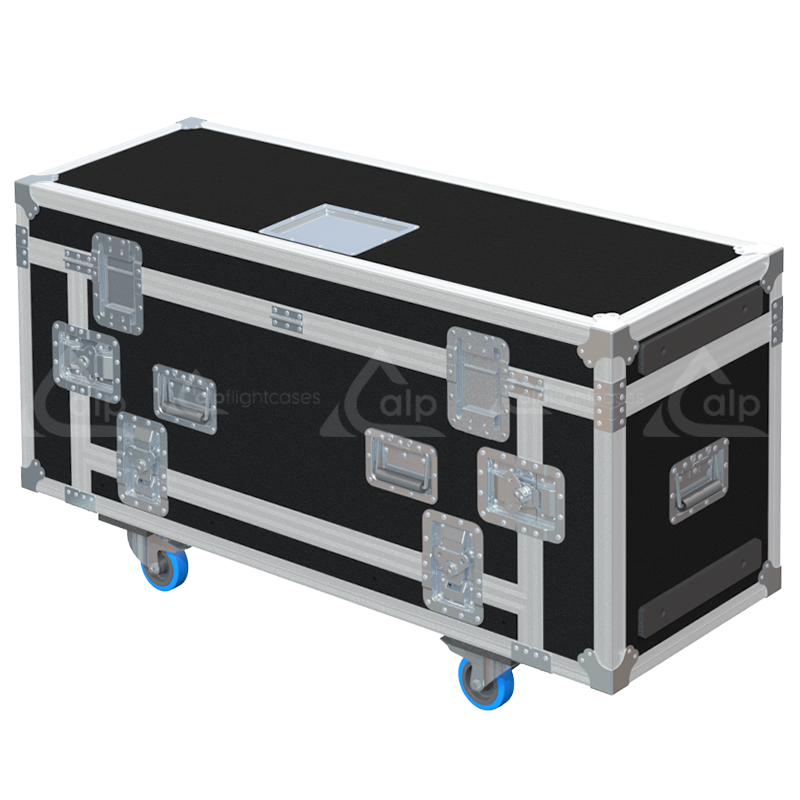 Rear view of the road case for NEXO ID S110 SMOS showing heavy-duty hardware and 10mm birch plywood construction