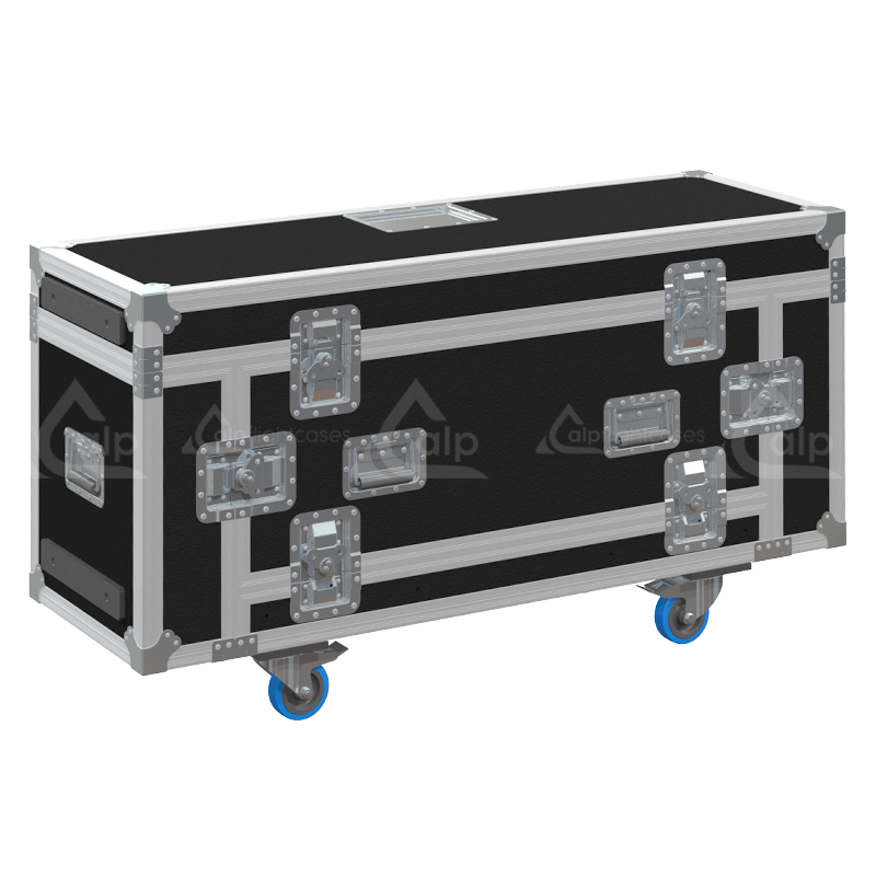Rear view of the road case for NEXO ID S110 SMOS showing heavy-duty hardware and 10mm birch plywood construction