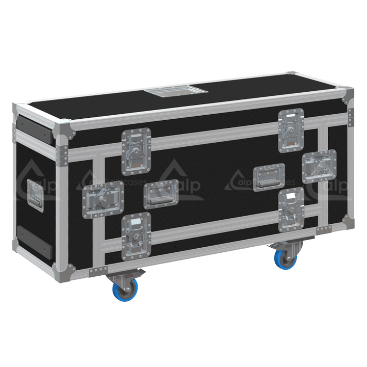 Rear view of the road case for NEXO ID S110 SMOS showing heavy-duty hardware and 10mm birch plywood construction
