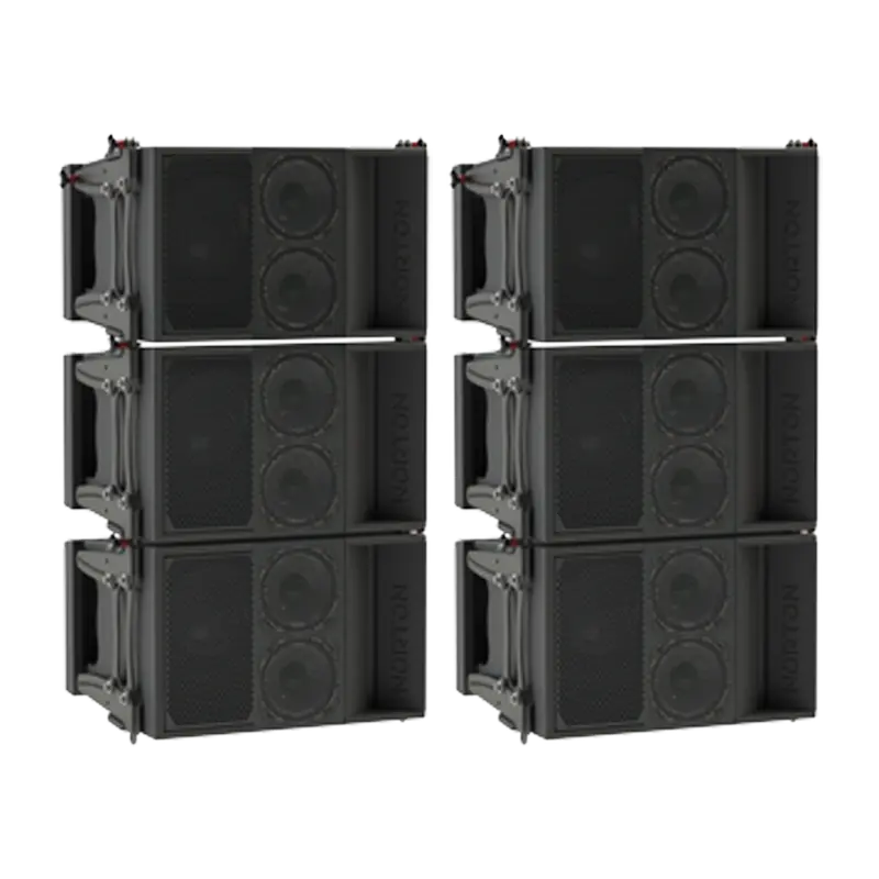 Flight case open showing six Norton Audio ALS1 modules securely nested in custom CNC foam dividers