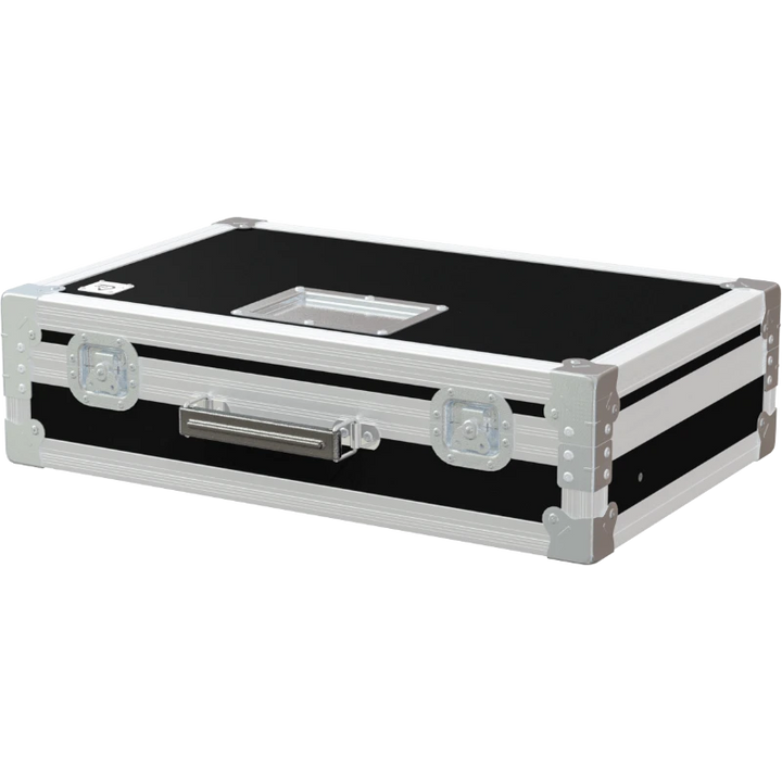 Front view of custom flight case for 8 HYT CH10L19 radios with professional protective construction