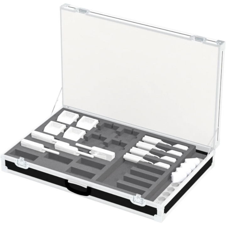 Eight Kenwood TK-3501E radios securely stored in custom CNC foam inside professional transport flight case