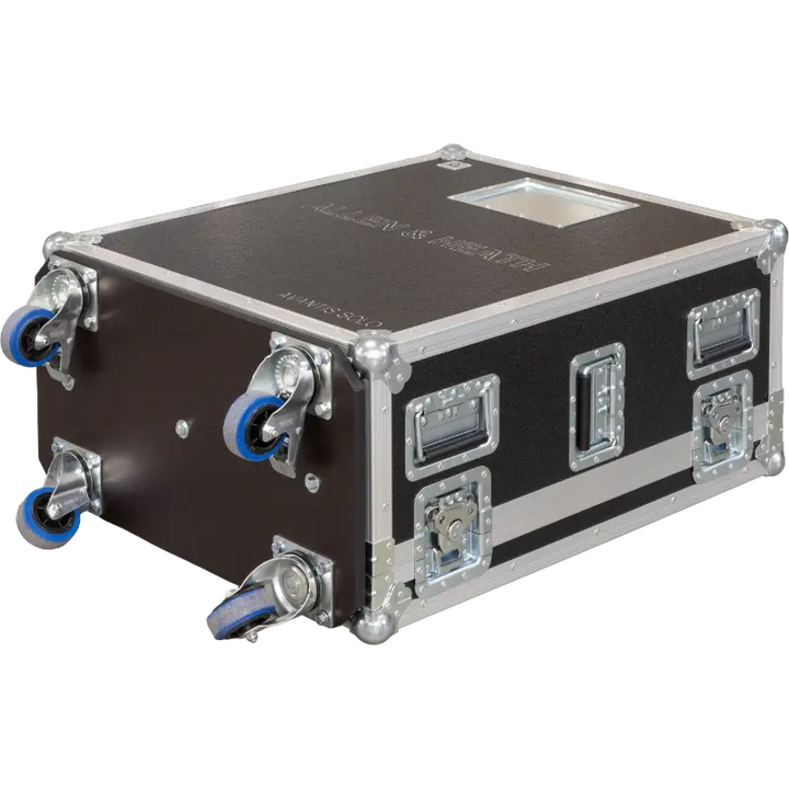 Bottomview of the road case for Allen & Heath Avantis Solo showing doghouse cable management and 10mm plywood