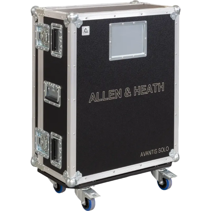 Front view of the professional touring flight case for Allen & Heath Avantis Solo digital mixing console by ALP Flight Cases