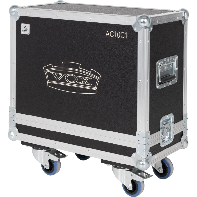 Front view of the professional touring flight case for VOX AC10C1 guitar amplifier by ALP Flight Cases