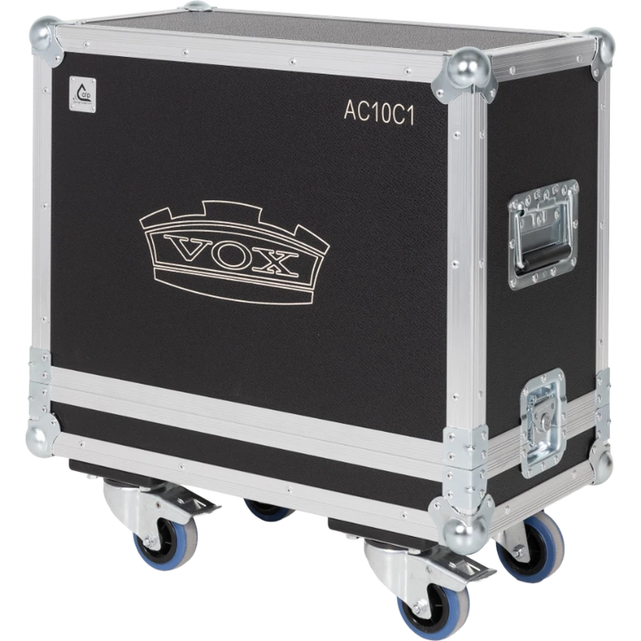 Front view of the professional touring flight case for VOX AC10C1 guitar amplifier by ALP Flight Cases