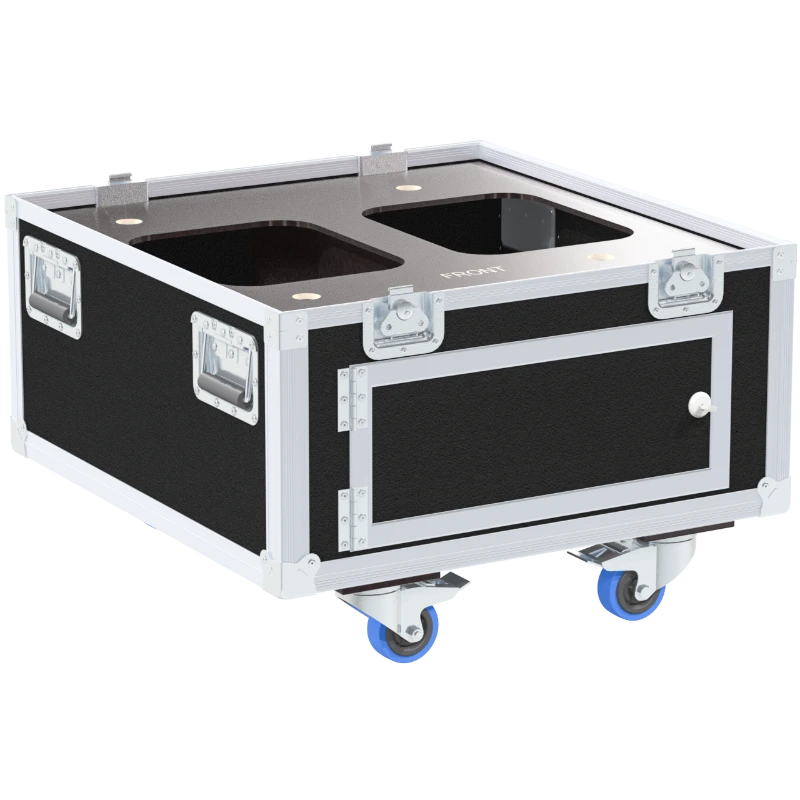 Empty interior of the laser case highlighting the precision-cut protective lining and accessory slot