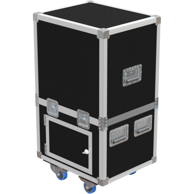 Front view of the professional flight case for Cryolipo 360 with inner door system by ALP Flight Cases