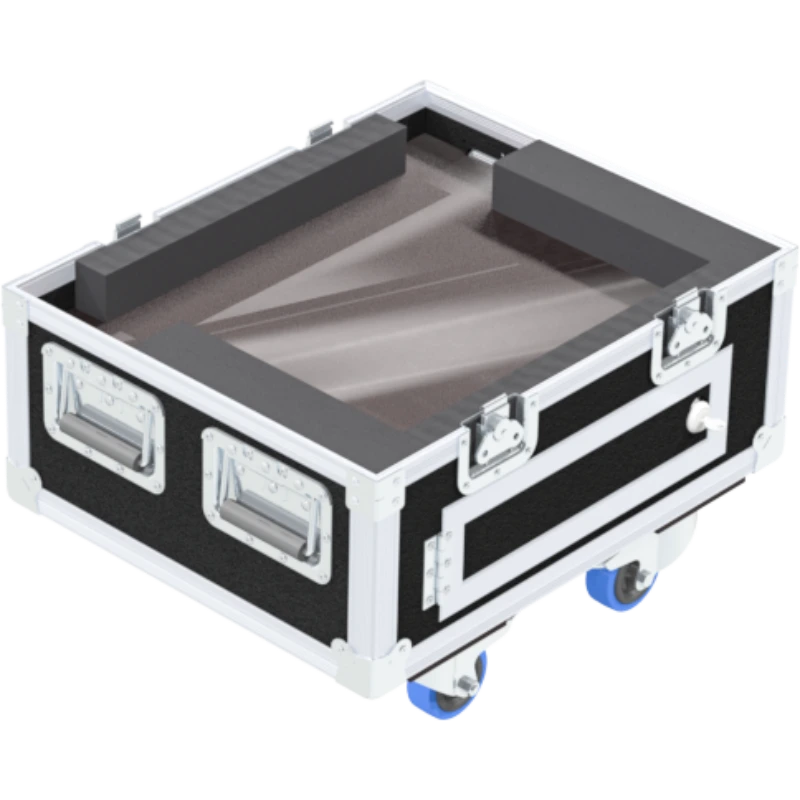Empty interior of the Cryolipo 360 case highlighting the inner door and protective CNC foam