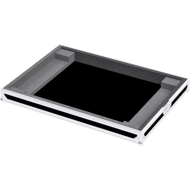 Empty interior of the flight case for Denon DJ Prime 4 showing precision CNC-cut foam for adjustable screen protection