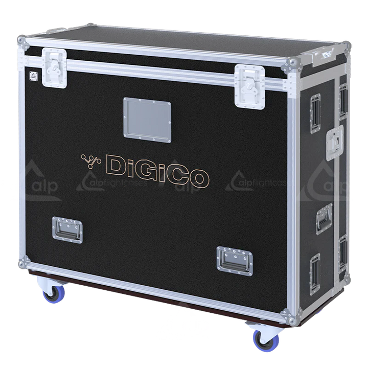 Front view of the professional flight case for DiGiCo S10 digital mixing console by ALP Flight Cases