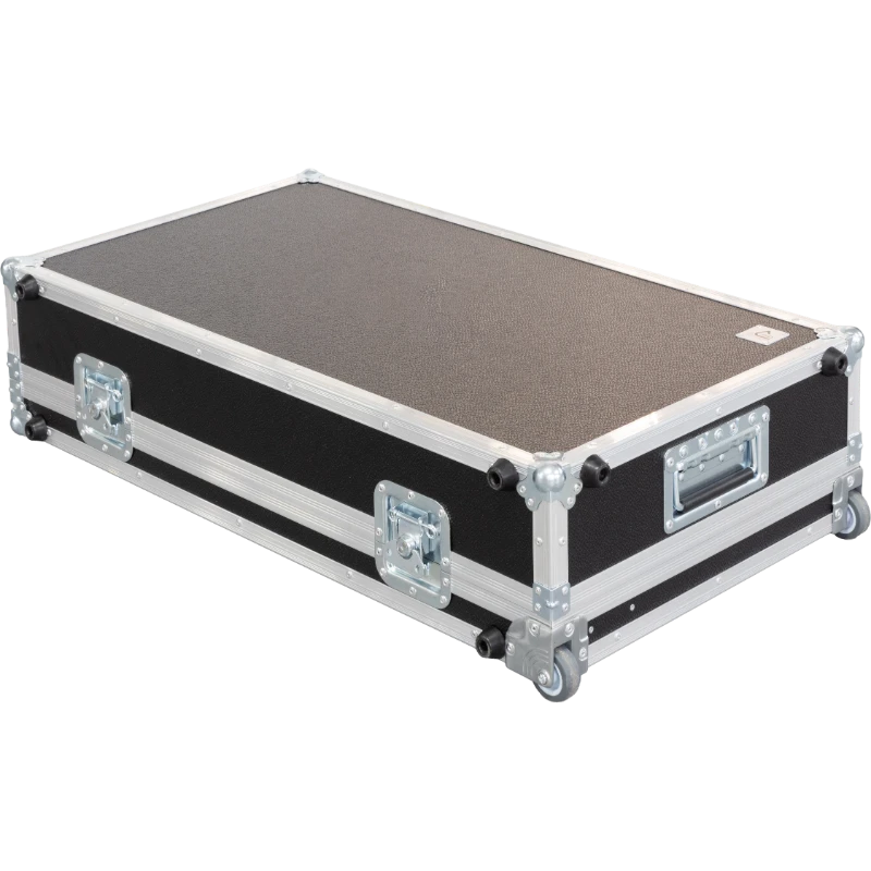Side view of the Pioneer DJ setup flight case showing the corner wheels and 7mm heavy-duty construction