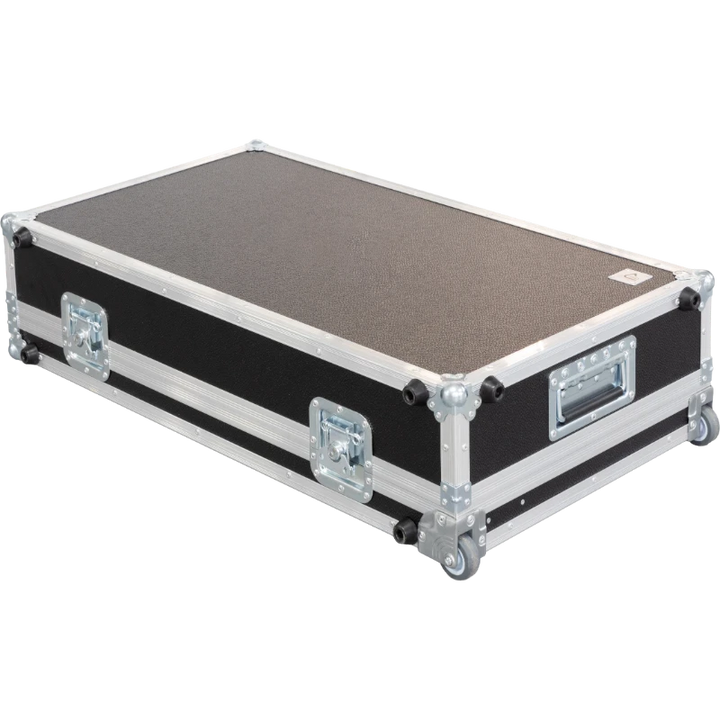 Side view of the Pioneer DJ setup flight case showing the corner wheels and 7mm heavy-duty construction