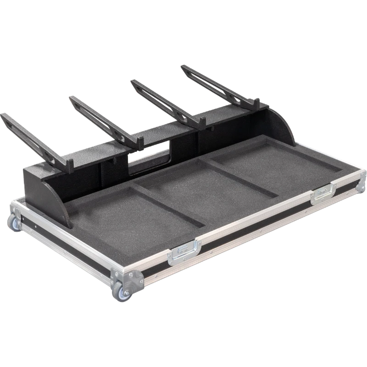Empty interior of the Pioneer DJ case highlighting the Plastazote LD29 foam layout and PC support glides