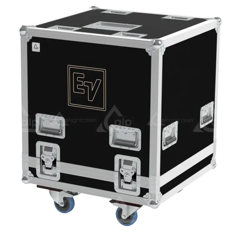 Front view of the professional flight case for Electro-Voice ELX200-18SP subwoofer by ALP Flight Cases