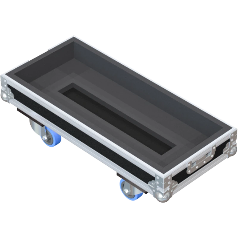 Empty interior of the Fender amp case highlighting the reinforced base and valve-specific lining