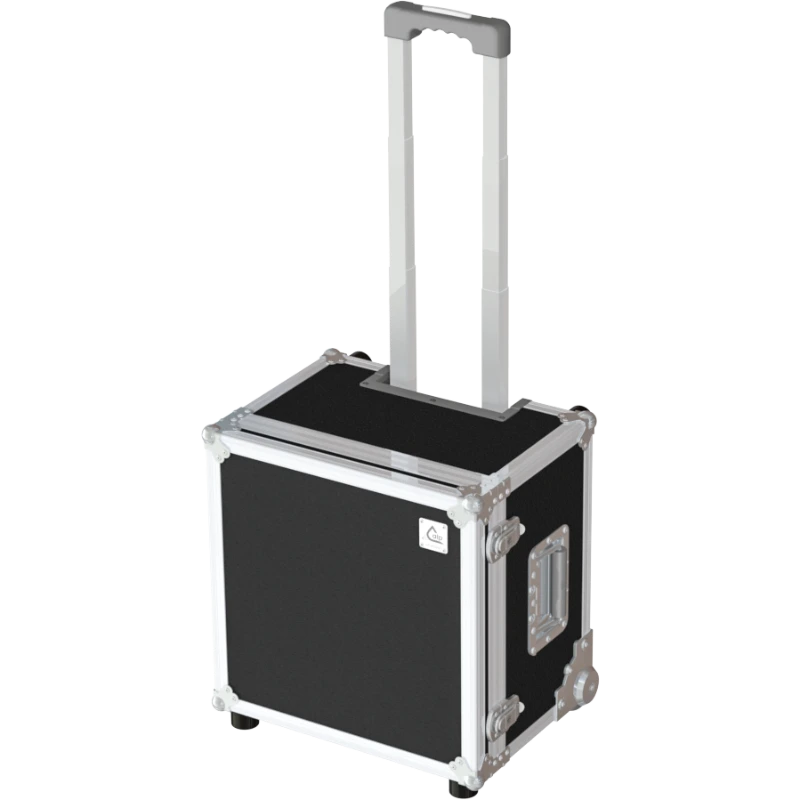 Front view of the professional Multicase PRO 380x380x220mm with trolley by ALP Flight Cases