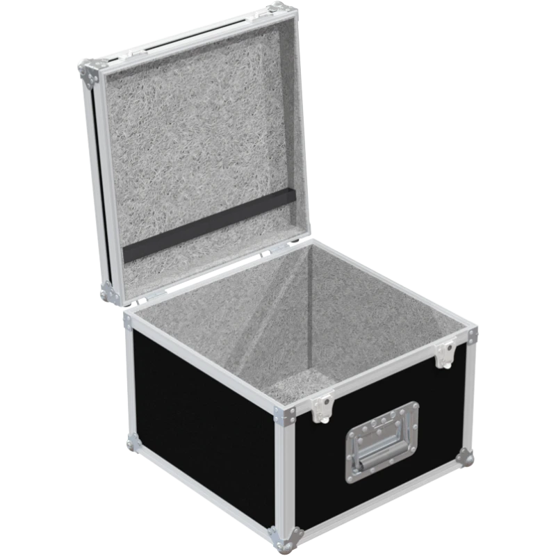 Empty interior of the 385x385x290mm case highlighting the protective lining and deep cubic space