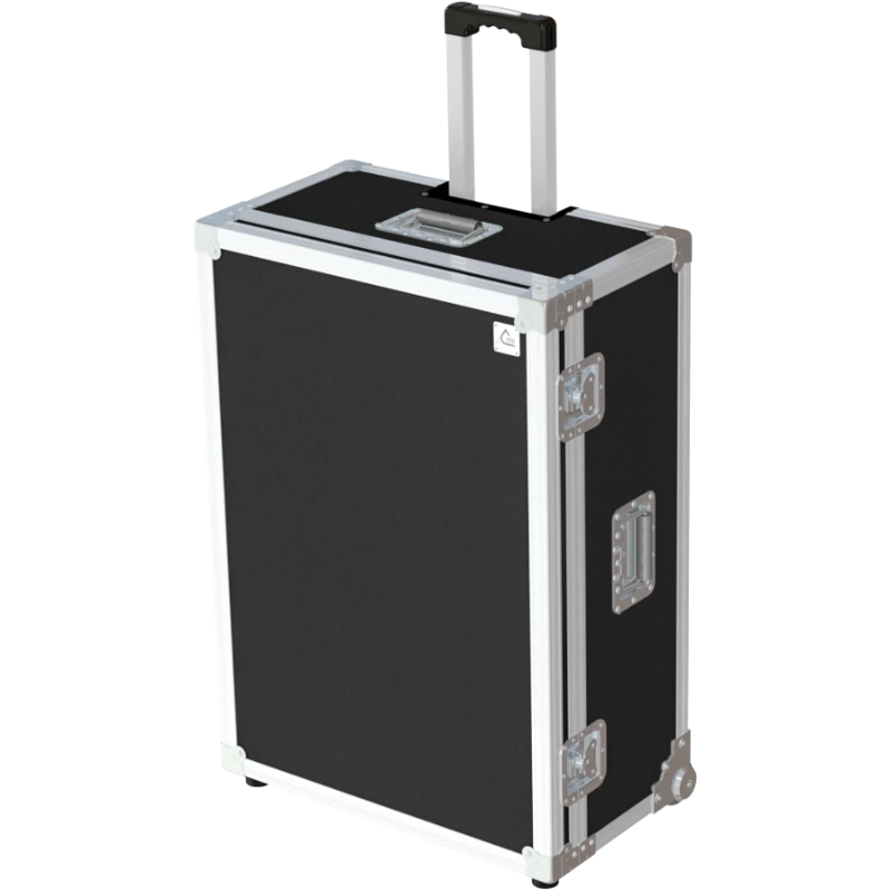 Front view of the professional Multicase PRO 520x400x150mm with integrated trolley by ALP Flight Cases