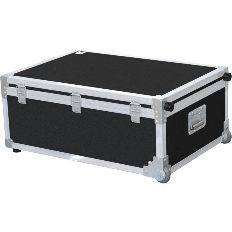 Rear view of the Multicase PRO trolley showing the telescopic handle and 10mm birch plywood
