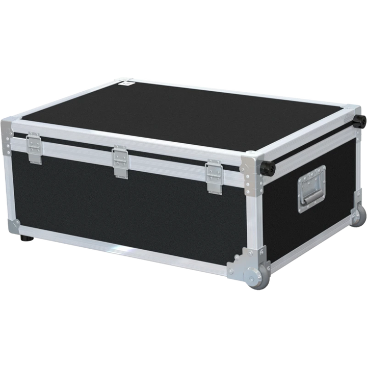 Rear view of the Multicase PRO trolley showing the telescopic handle and 10mm birch plywood