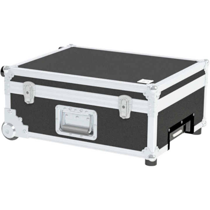 Front view of the professional Multicase PRO 530x420x110+50mm with integrated trolley by ALP Flight Cases