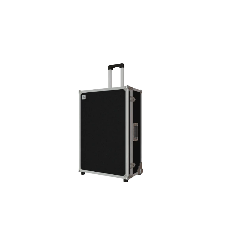 Front view of the professional Multicase PRO 730x500x150+50mm with integrated trolley by ALP Flight Cases