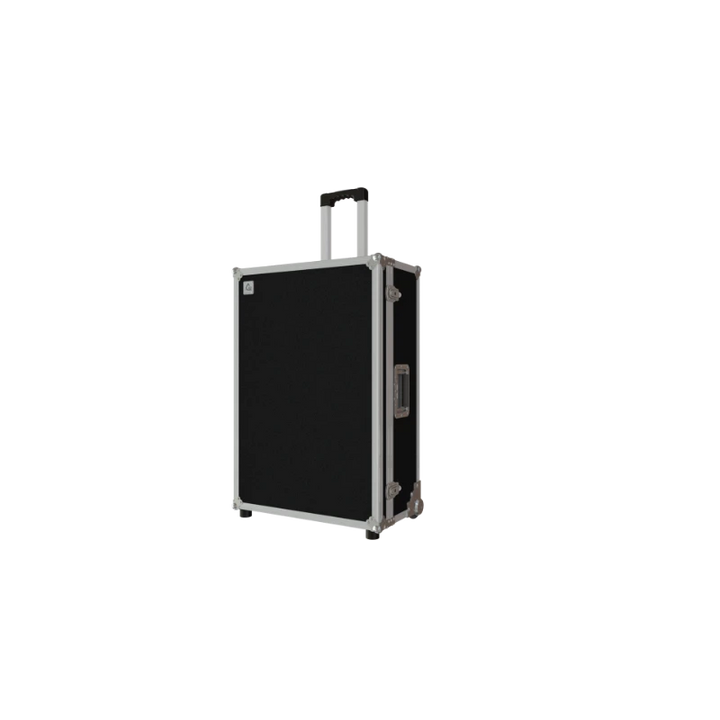 Front view of the professional Multicase PRO 730x500x150+50mm with integrated trolley by ALP Flight Cases