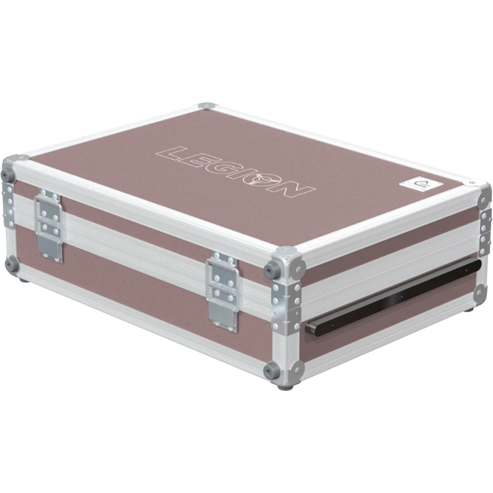 Rear view of the compact laptop flight case showing the 10mm birch plywood and industrial build