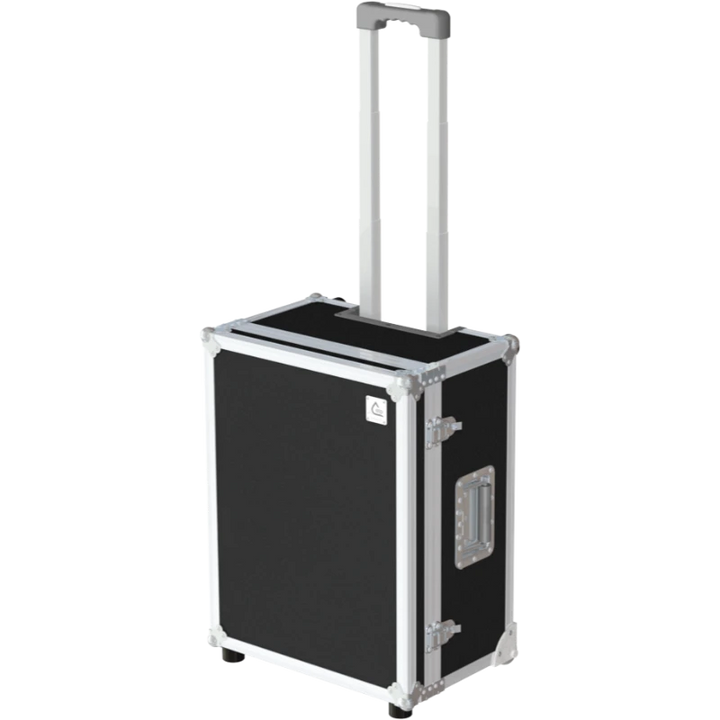 Front view of the professional Multicase PRO 520x400x150mm with integrated trolley by ALP Flight Cases