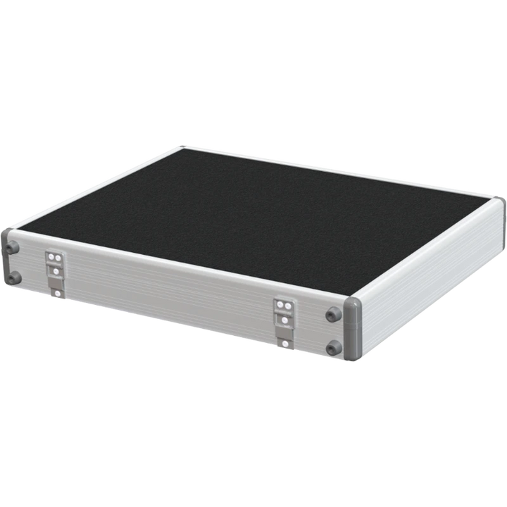 Rear view of the road case for Shure UA870 antennas showing 7mm birch plywood and reinforced hardware