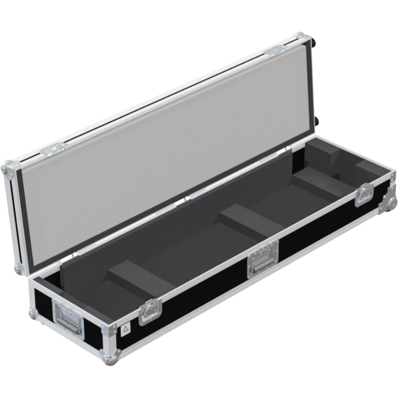 Empty interior of the Nord 88 case highlighting the accessory compartment for pedals and cables