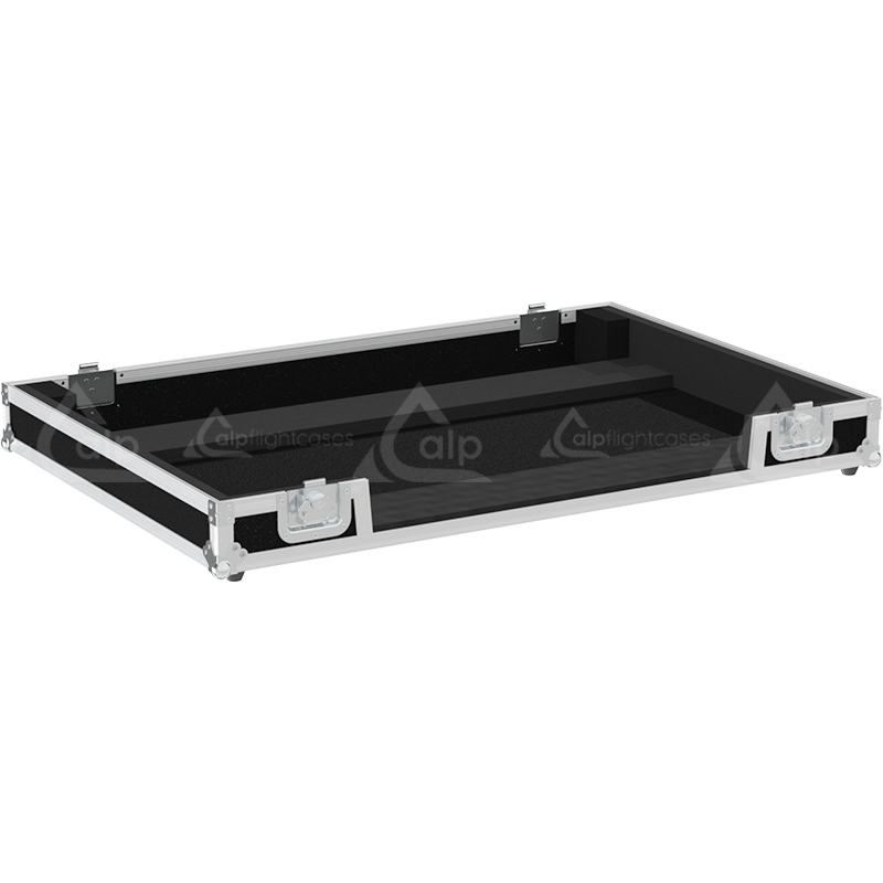 Empty interior of the flight case for Pioneer DDJ-RZX showing precision CNC-cut foam for triple screen protection