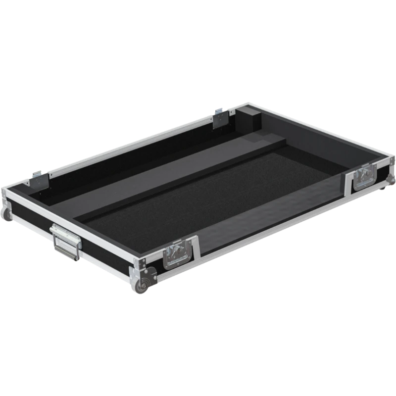 Empty interior of the Series II flight case for Pioneer DDJ-RZX showing precision CNC-cut foam for triple screen protection