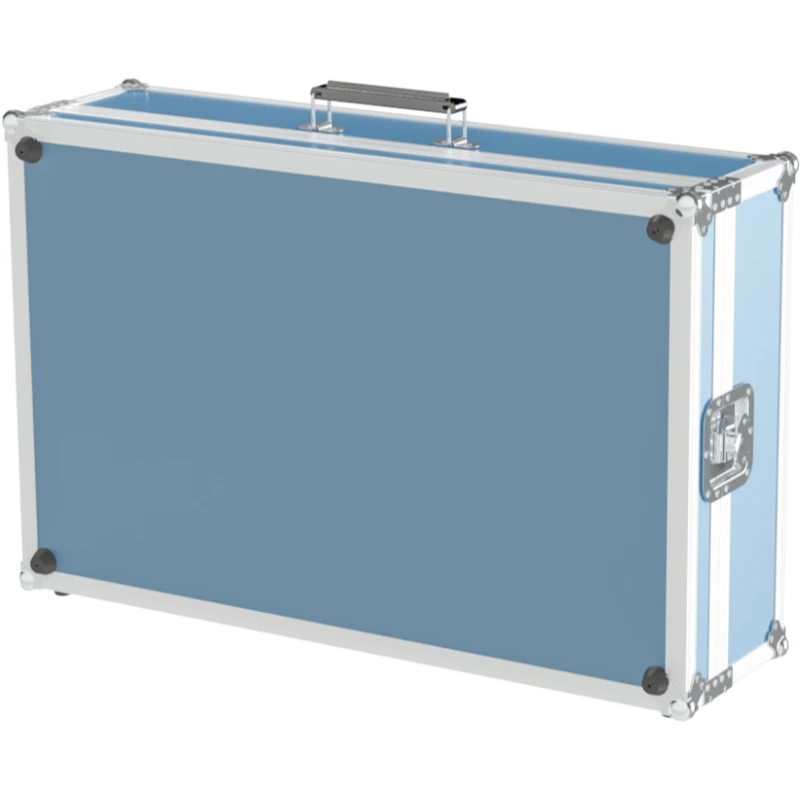 Rear view of the road case for Pioneer XDJ-RX2 showing heavy-duty hardware and 9mm birch plywood construction