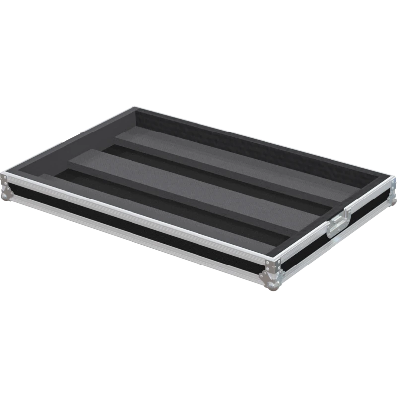 Empty interior of the flight case for Pioneer XDJ-RX3 showing precision CNC-cut foam for screen and jog wheel protection